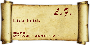 Lieb Frida névjegykártya